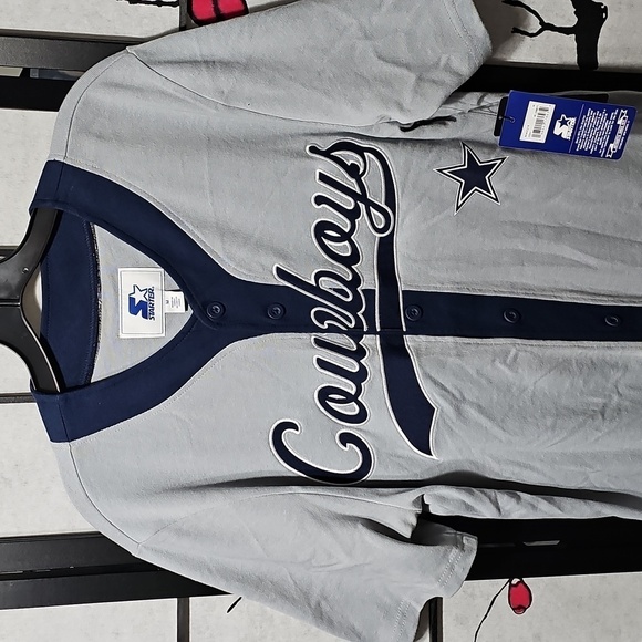 Dallas Cowboys Baseball Jersey Starter Size Medium NWT - Picture 2 of 8
